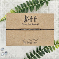Handmade Morse Code Bracelet - BFF: Silver Tone
