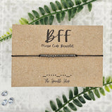 Handmade Morse Code Bracelet - BFF: Silver Tone