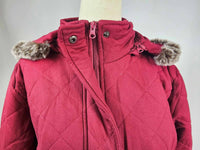 Carolina Fur Trimmed Quilted Jacket - Wine ~ In Store