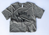 Saddle Up Tee- Color Heather Olive