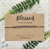 Handmade Morse Code Bracelet - Blessed: Silver Tone