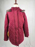 Carolina Fur Trimmed Quilted Jacket - Wine ~ In Store
