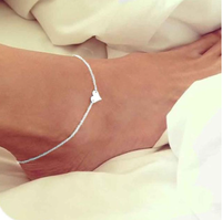 Flat Heart Anklets (Silver or Gold)