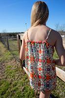 Nicole Gathered Cami Top- Mexican Flowers