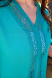 Hold the Reins Lace Detail Hi-Low Top  Jade