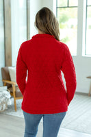 Geometric Button Snap Pullover - Red