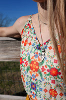 Nicole Gathered Cami Top- Mexican Flowers