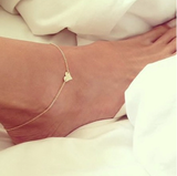 Flat Heart Anklets (Silver or Gold)