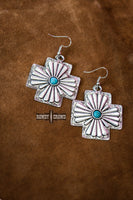 Western Accessories, Western Jewelry, Earrings for Women, Southwestern Jewelry, Western Jewelry Wholesale, Cowgirl Jewelry, Western Wholesale, Wholesale Accessories, Wholesale Jewelry, western boho earrings, silver and turquoise earrings, turquoise stone earrings, turquoise western earrings,  turquoise jewelry, turquoise earrings, western earrings, concho earrings