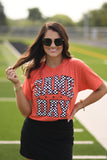 Orange Checkered Game Day Tee