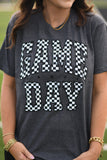 Charcoal Checkered Game Day Tee