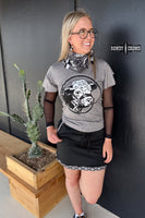 Howdy Hereford Mesh Sleeve Top