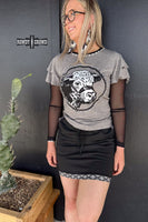 Howdy Hereford Mesh Sleeve Top