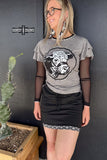 Howdy Hereford Mesh Sleeve Top