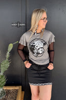 Howdy Hereford Mesh Sleeve Top