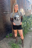 Howdy Hereford Mesh Sleeve Top
