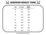 Addison Henley Tank - Black w/White Stripes