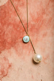 Gem and Pearl Pendant Necklace Jewelry