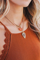 Carnelian & Brown Agate Suede Necklace Jewelry Gold