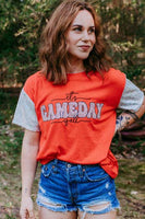 Sequins Embroidery Game Day Tee - Orange