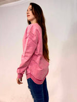 Acid Washed Sweatshirt - Pink