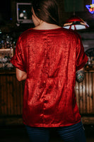 Metallic Blouse - Red ~ In Store