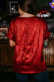 Metallic Blouse - Red ~ In Store