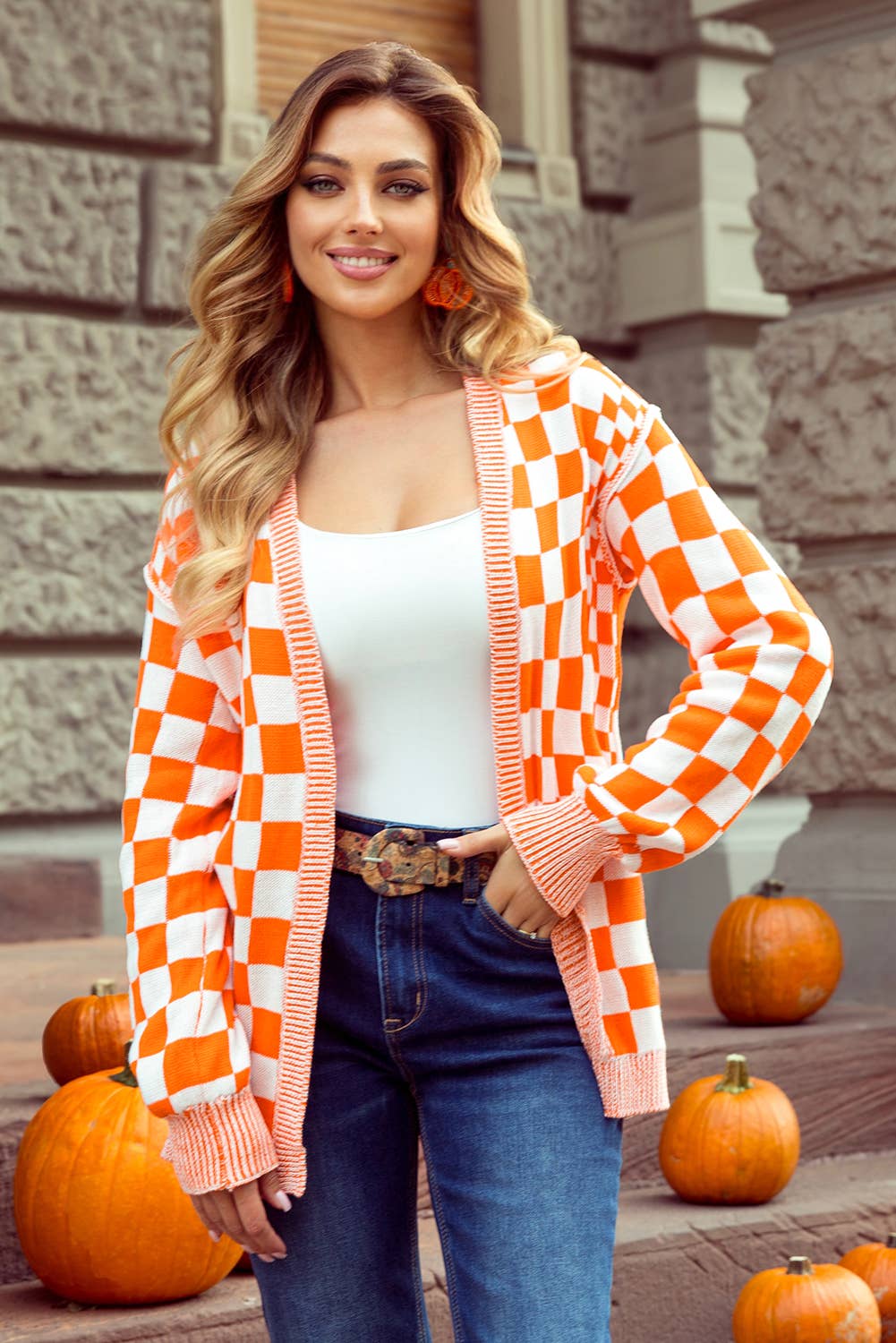 Checkered Cardigan – Tangerine Fox Market