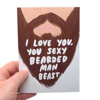 Sexy Bearded Man - Greeting Card