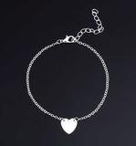 Flat Heart Anklets (Silver or Gold)