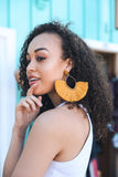 Fan Tassel Earrings Jewelry Mustard