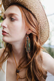 Feather & Beads Boho Earrings Jewelry Rust