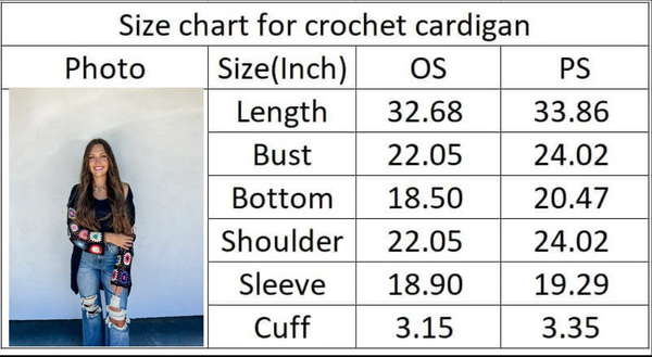Crochet Sleeve Cardigan-Black