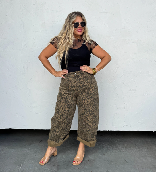 Cheetah Barrel Jeans