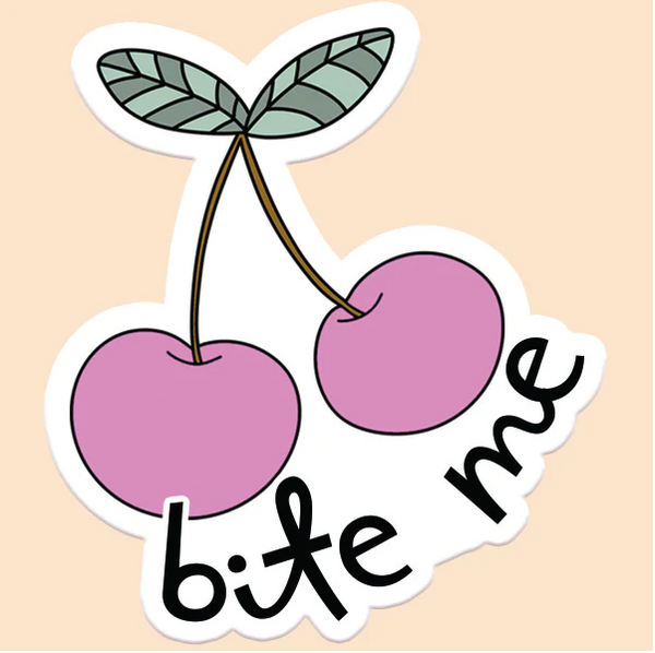 Bite Me Cherries Sticker Decal