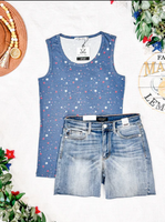Ava Tank ~ Blue Liberty Stars