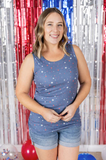 Ava Tank ~ Blue Liberty Stars