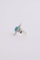 Square Cut Adjustable Turquoise Ring Jewelry
