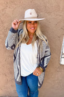 Reversible Cardigan-Black Aztec ~ White Sands