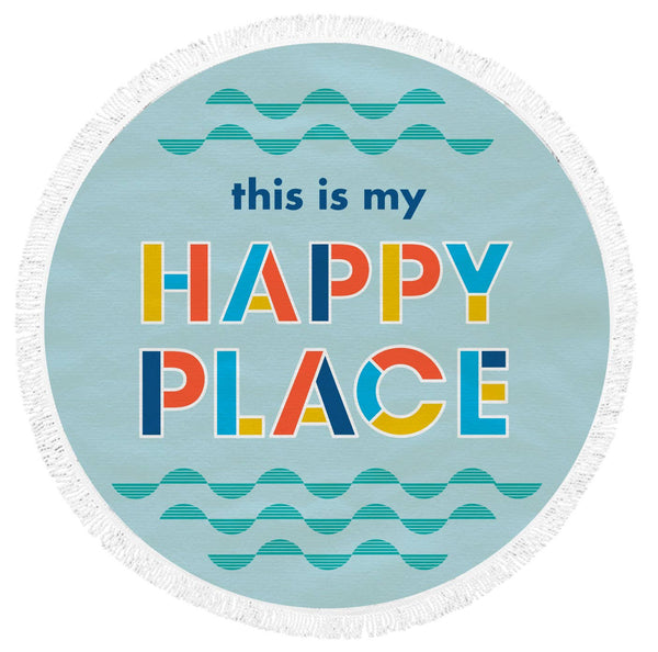 60" Beach Towel & Blanket "This is my Happy Place" ~ In Store