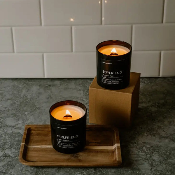 Girlfriend Wood Wick Soy Scented Candle ~ In Store