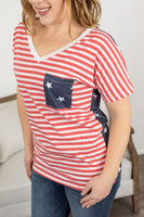 MARKDOWN ~ Chloe Cozy Tee - Stars and Stripes ~ In Store