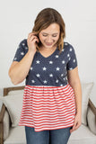 MARKDOWN ~ Sarah Ruffle Top - Stars and Stripes ~ In Store