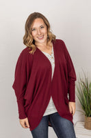 MARKDOWN ~ Emma Cocoon Cardigan - Waffle Knit - Burgundy ~ In Store