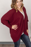 MARKDOWN ~ Emma Cocoon Cardigan - Waffle Knit - Burgundy ~ In Store