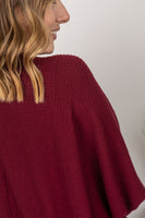MARKDOWN ~ Emma Cocoon Cardigan - Waffle Knit - Burgundy ~ In Store
