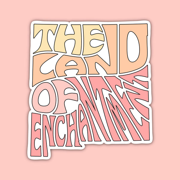 New Mexico Nickname Sticker - Land of Enchantment (Peach)