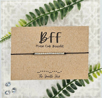 Handmade Morse Code Bracelet - BFF: Silver Tone