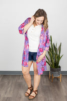 MARKDOWN ~ Kimono - Bright Purple Floral - In Store