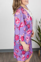 MARKDOWN ~ Kimono - Bright Purple Floral - In Store